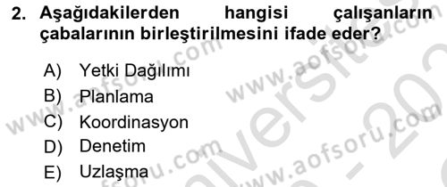 Kat Hizmetleri Dersi 2020 - 2021 Yılı Yaz Okulu Sınav Soruları 2. Soru
