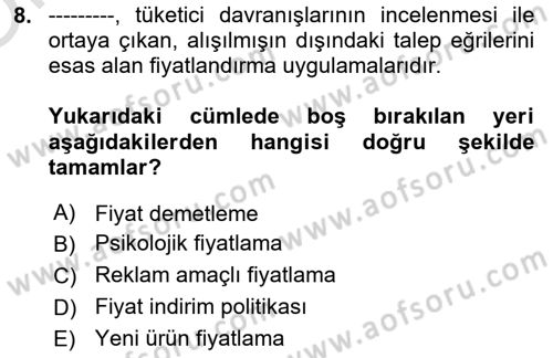 Ön Büro Yönetimi Dersi 2020 - 2021 Yılı Yaz Okulu Sınav Soruları 8. Soru