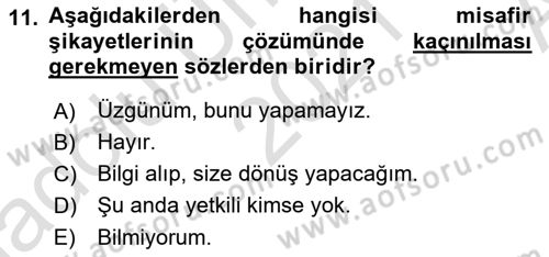 Ön Büro Yönetimi Dersi 2021 - 2022 Yılı (Vize) Ara Sınav Soruları 11. Soru