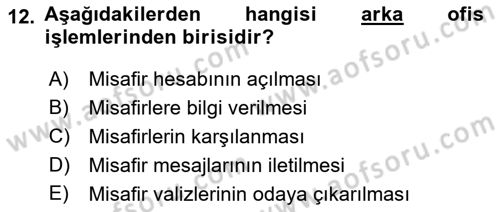 Ön Büro Yönetimi Dersi 2021 - 2022 Yılı (Vize) Ara Sınav Soruları 12. Soru