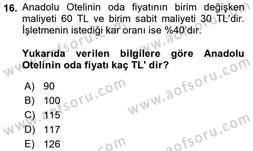 Ön Büro Yönetimi Dersi 2021 - 2022 Yılı (Vize) Ara Sınav Soruları 16. Soru