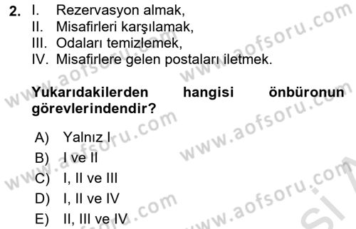 Ön Büro Yönetimi Dersi 2021 - 2022 Yılı (Vize) Ara Sınav Soruları 2. Soru