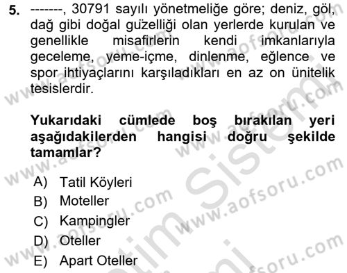 Ön Büro Yönetimi Dersi 2021 - 2022 Yılı (Vize) Ara Sınav Soruları 5. Soru