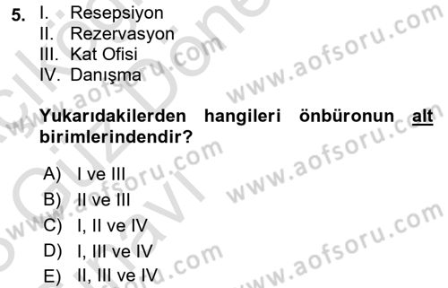 Ön Büro Yönetimi Dersi 2022 - 2023 Yılı (Vize) Ara Sınav Soruları 5. Soru