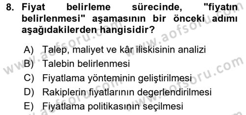 Ön Büro Yönetimi Dersi 2023 - 2024 Yılı Yaz Okulu Sınav Soruları 8. Soru
