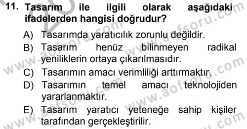 Hizmet Tasarımı Dersi Ara Sınavı Deneme Sınav Soruları 11. Soru