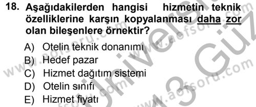 Hizmet Tasarımı Dersi Ara Sınavı Deneme Sınav Soruları 18. Soru