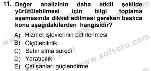 Hizmet Tasarımı Dersi 2012 - 2013 Yılı (Final) Dönem Sonu Sınav Soruları 11. Soru