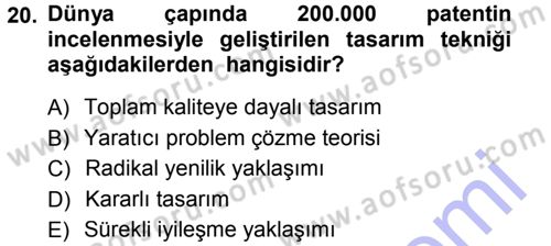 Hizmet Tasarımı Dersi 2012 - 2013 Yılı (Final) Dönem Sonu Sınav Soruları 20. Soru