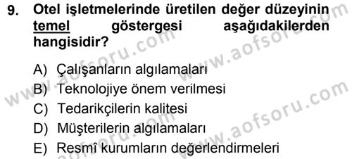 Hizmet Tasarımı Dersi 2012 - 2013 Yılı (Final) Dönem Sonu Sınav Soruları 9. Soru