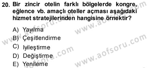 Hizmet Tasarımı Dersi Ara Sınavı Deneme Sınav Soruları 20. Soru
