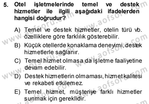Hizmet Tasarımı Dersi 2013 - 2014 Yılı (Vize) Ara Sınav Soruları 5. Soru