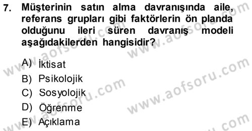 Hizmet Tasarımı Dersi 2013 - 2014 Yılı (Vize) Ara Sınav Soruları 7. Soru