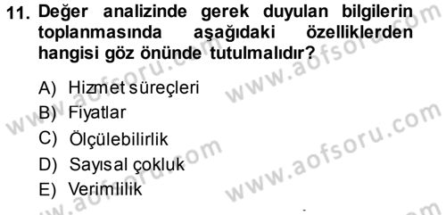 Hizmet Tasarımı Dersi 2013 - 2014 Yılı (Final) Dönem Sonu Sınav Soruları 11. Soru
