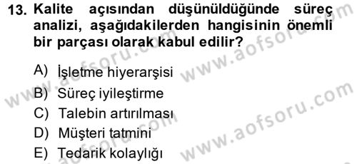Hizmet Tasarımı Dersi 2013 - 2014 Yılı (Final) Dönem Sonu Sınav Soruları 13. Soru