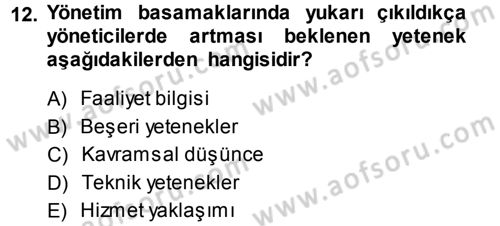 Hizmet Tasarımı Dersi 2013 - 2014 Yılı Tek Ders Sınav Soruları 12. Soru