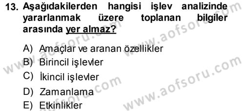 Hizmet Tasarımı Dersi 2013 - 2014 Yılı Tek Ders Sınav Soruları 13. Soru