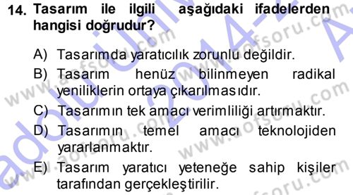 Hizmet Tasarımı Dersi Ara Sınavı Deneme Sınav Soruları 14. Soru
