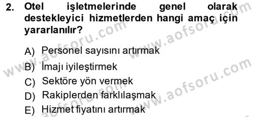Hizmet Tasarımı Dersi Ara Sınavı Deneme Sınav Soruları 2. Soru