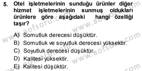 Hizmet Tasarımı Dersi Ara Sınavı Deneme Sınav Soruları 5. Soru