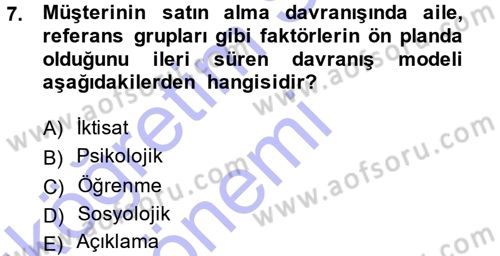 Hizmet Tasarımı Dersi 2014 - 2015 Yılı (Vize) Ara Sınav Soruları 7. Soru