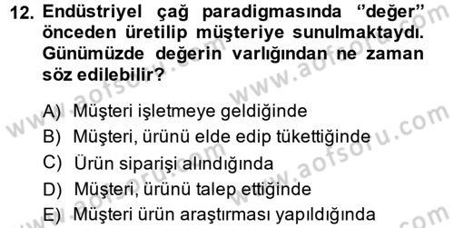 Hizmet Tasarımı Dersi 2014 - 2015 Yılı (Final) Dönem Sonu Sınav Soruları 12. Soru