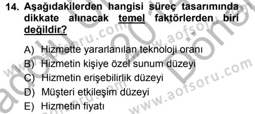Hizmet Tasarımı Dersi 2014 - 2015 Yılı (Final) Dönem Sonu Sınav Soruları 14. Soru