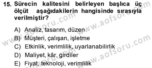 Hizmet Tasarımı Dersi 2014 - 2015 Yılı (Final) Dönem Sonu Sınav Soruları 15. Soru