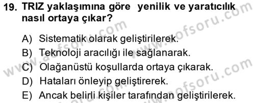 Hizmet Tasarımı Dersi 2014 - 2015 Yılı (Final) Dönem Sonu Sınav Soruları 19. Soru