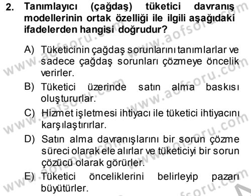 Hizmet Tasarımı Dersi 2014 - 2015 Yılı (Final) Dönem Sonu Sınav Soruları 2. Soru