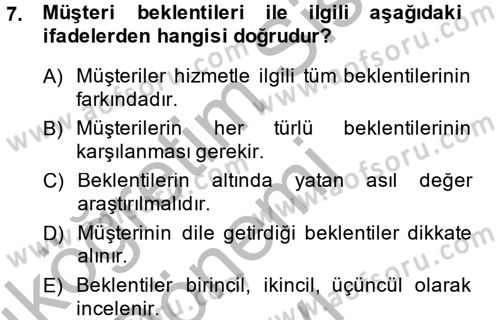 Hizmet Tasarımı Dersi 2014 - 2015 Yılı (Final) Dönem Sonu Sınav Soruları 7. Soru