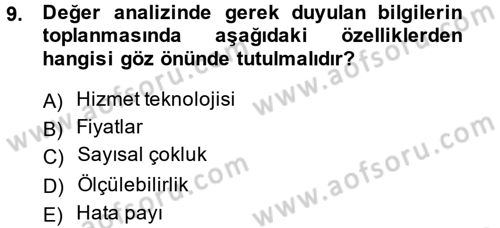 Hizmet Tasarımı Dersi 2014 - 2015 Yılı (Final) Dönem Sonu Sınav Soruları 9. Soru