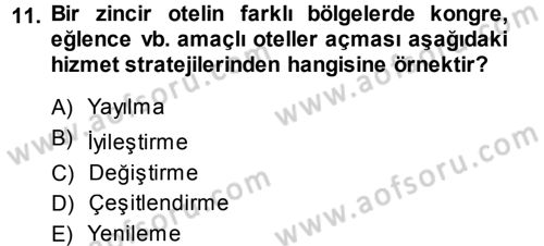 Hizmet Tasarımı Dersi 2014 - 2015 Yılı Tek Ders Sınav Soruları 11. Soru