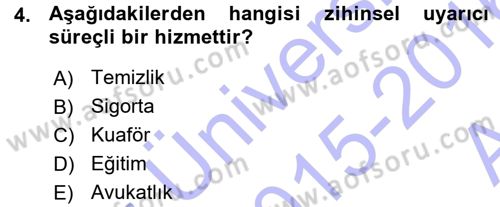 Hizmet Tasarımı Dersi 2015 - 2016 Yılı (Vize) Ara Sınav Soruları 4. Soru