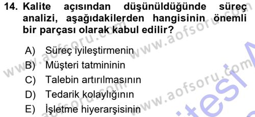 Hizmet Tasarımı Dersi 2015 - 2016 Yılı (Final) Dönem Sonu Sınav Soruları 14. Soru