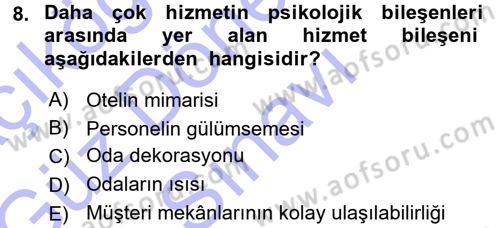 Hizmet Tasarımı Dersi 2015 - 2016 Yılı (Final) Dönem Sonu Sınav Soruları 8. Soru