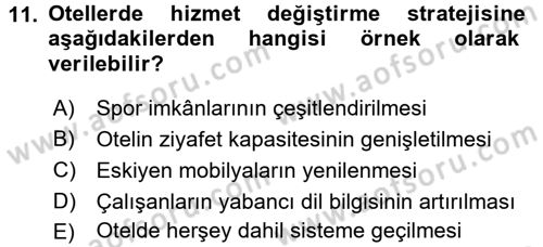 Hizmet Tasarımı Dersi 2016 - 2017 Yılı 3 Ders Sınav Soruları 11. Soru