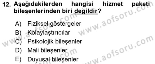 Hizmet Tasarımı Dersi 2016 - 2017 Yılı 3 Ders Sınav Soruları 12. Soru
