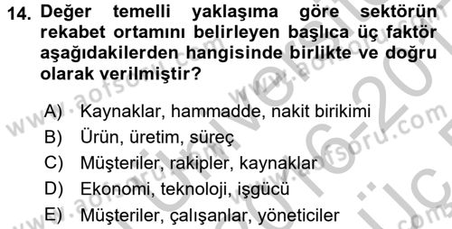 Hizmet Tasarımı Dersi 2016 - 2017 Yılı 3 Ders Sınav Soruları 14. Soru