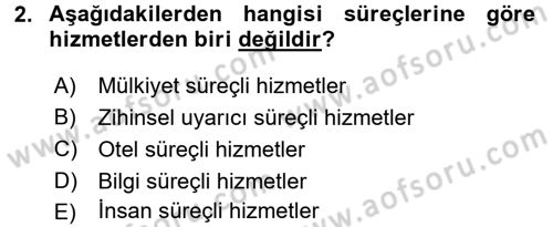 Hizmet Tasarımı Dersi 2016 - 2017 Yılı 3 Ders Sınav Soruları 2. Soru
