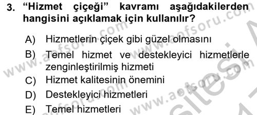 Hizmet Tasarımı Dersi 2016 - 2017 Yılı 3 Ders Sınav Soruları 3. Soru