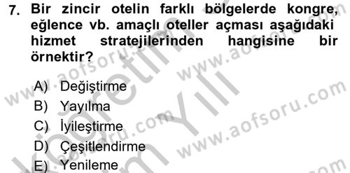 Hizmet Tasarımı Dersi 2016 - 2017 Yılı 3 Ders Sınav Soruları 7. Soru