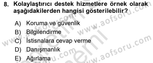 Hizmet Tasarımı Dersi Ara Sınavı Deneme Sınav Soruları 8. Soru