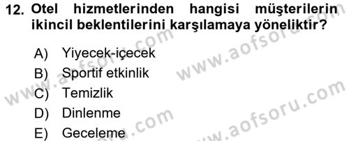 Hizmet Tasarımı Dersi 2016 - 2017 Yılı (Final) Dönem Sonu Sınav Soruları 12. Soru