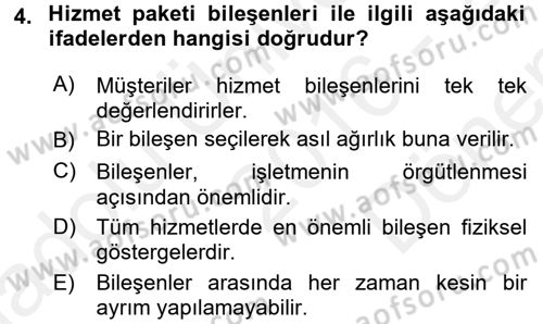 Hizmet Tasarımı Dersi 2016 - 2017 Yılı (Final) Dönem Sonu Sınav Soruları 4. Soru