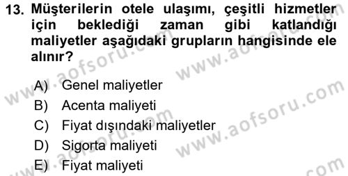 Hizmet Tasarımı Dersi 2017 - 2018 Yılı 3 Ders Sınav Soruları 13. Soru