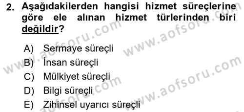 Hizmet Tasarımı Dersi 2017 - 2018 Yılı 3 Ders Sınavı 2. Soru