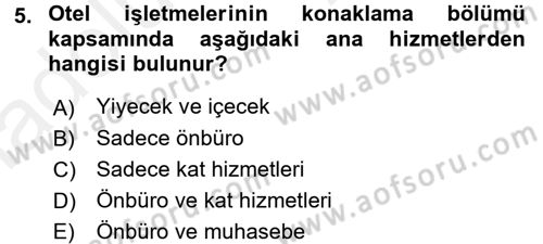 Hizmet Tasarımı Dersi 2017 - 2018 Yılı 3 Ders Sınav Soruları 5. Soru