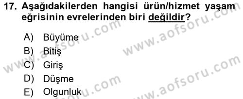 Hizmet Tasarımı Dersi Ara Sınavı Deneme Sınav Soruları 17. Soru