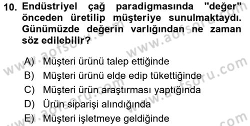 Hizmet Tasarımı Dersi 2017 - 2018 Yılı (Final) Dönem Sonu Sınav Soruları 10. Soru